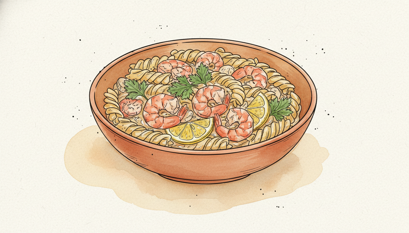 Lemon Garlic Shrimp & "Creamy" Pasta